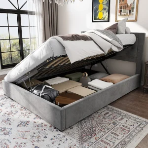Gestoffeerd bed met opbergruimte, lattenbodem en hoofdbord, Chesterfield, PU, zwart (140×200 cm) Gestoffeerd bed met opbergruimte, lattenbodem en hoofdbord, Chesterfield, PU, zwart (140×200 cm)