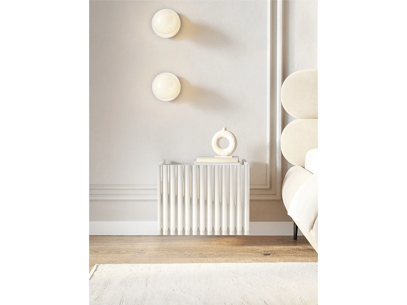 Hangend nachtkastje – hoogglans wit – 48 cm – FIORRA