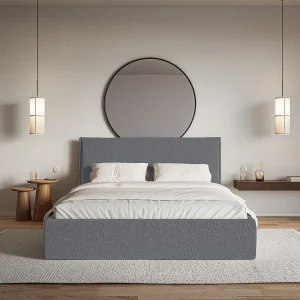 Gestoffeerd bed – 160×200 cm – grafiet – waterafstotende chenille – SOFTIE SLIM Gestoffeerd bed – 160×200 cm – grafiet – waterafstotende chenille – SOFTIE SLIM