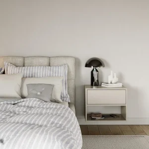 Hangend nachtkastje – met lade en open vak – kasjmier grijs – 50 cm – FRAMME