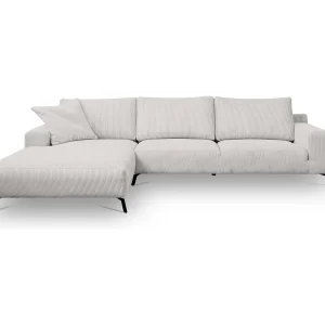 Hoekbank Aspen, hoekbank in L-vorm, kleur: beige, corduroy, ottomane links