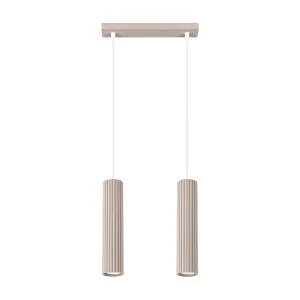 Hanglamp Karbon minimalist van – 2 lichtbronnen – L.30 x H.90 cm – taupe Hanglamp Karbon minimalist van – 2 lichtbronnen – L.30 x H.90 cm – taupe