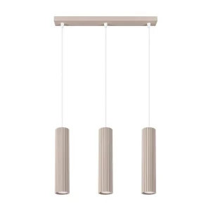 Hanglamp Karbon minimalist van – 3 lichtbronnen – L.45 x H.98 cm – taupe Hanglamp Karbon minimalist van – 3 lichtbronnen – L.45 x H.98 cm – taupe