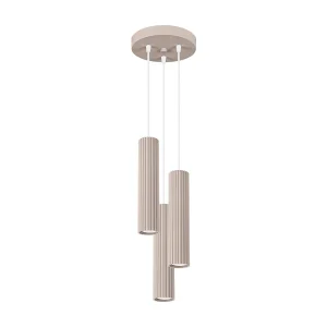 Hanglamp Karbon minimalist van – 3 lichtbronnen – L.19,5 x H.108 cm – taupe Hanglamp Karbon minimalist van – 3 lichtbronnen – L.19,5 x H.108 cm – taupe