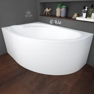Hoekbad STANDARD 130×85 links met acrylschort | Afvoer &amp; poten GRATIS!