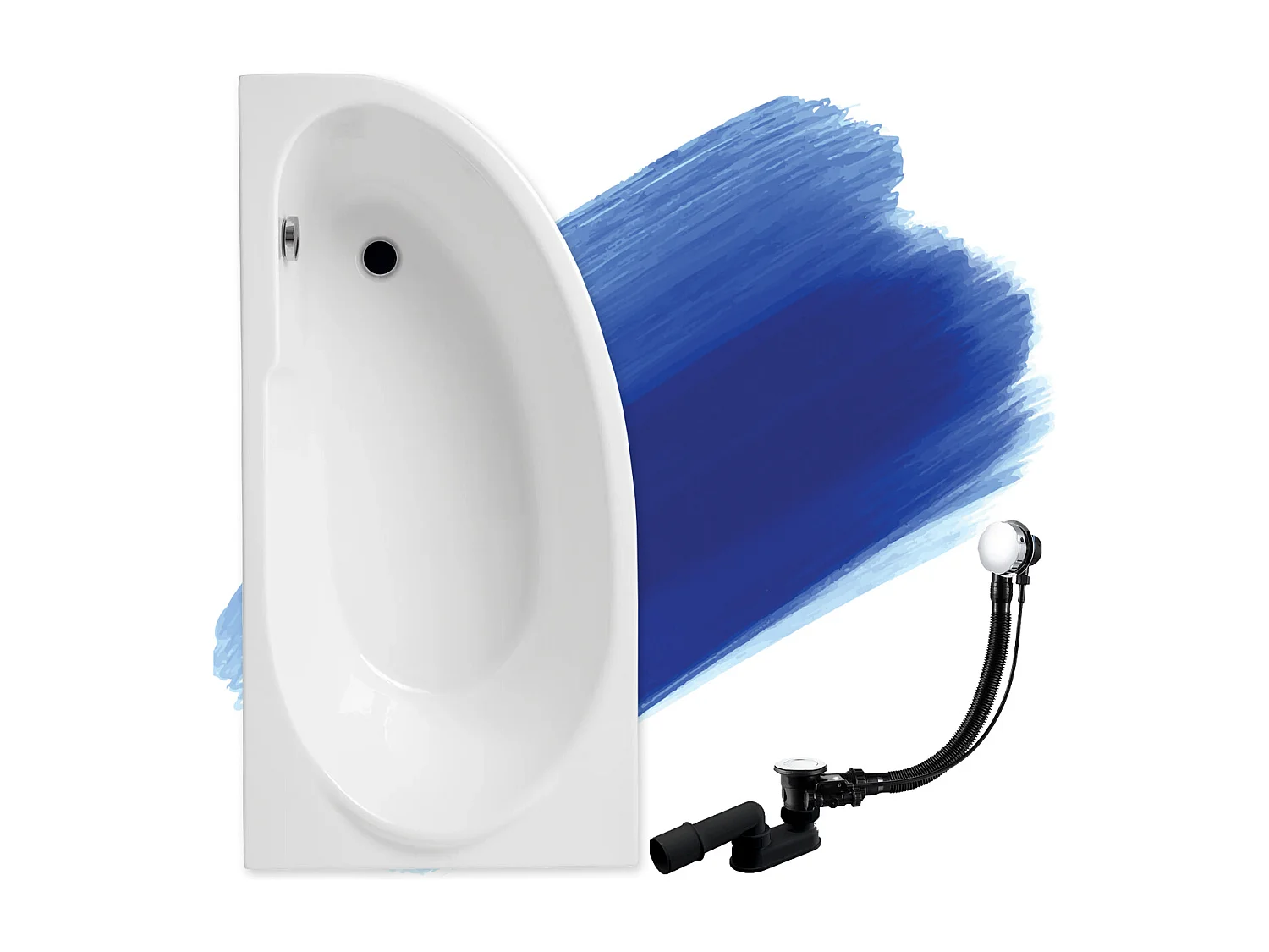 Hoekbad MIKI 140x70 links | Afvoer & poten GRATIS!