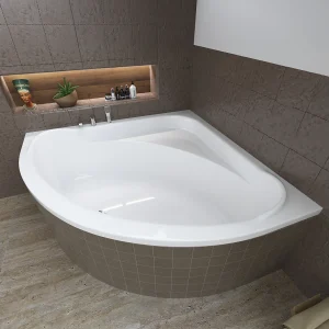 Hoekbad STANDARD 140×140 met piepschuim bekleding | Afvoer &amp; poten GRATIS!