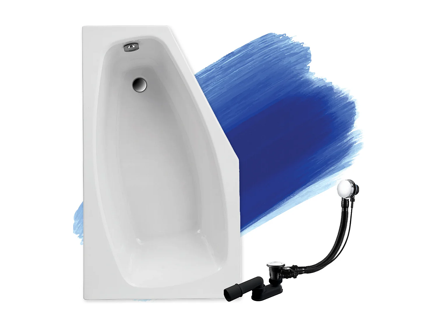 Hoekbad MARIKA 140x80 links | Afvoer & voeten GRATIS!
