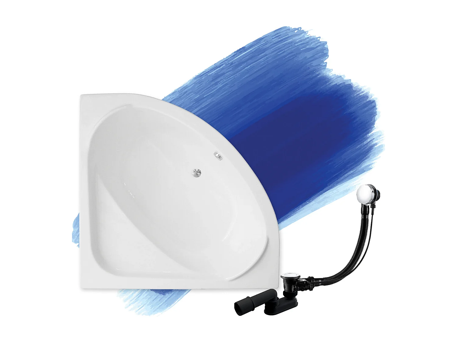 Hoekbad STANDARD 140x140 | Afvoer & poten GRATIS!