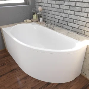 Hoekbad MIKI 145×85 links met acrylrand | Afvoer & poten GRATIS! Hoekbad MIKI 145×85 links met acrylrand | Afvoer & poten GRATIS!