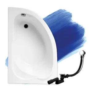 Hoekbad STANDARD 130×85 links | Afvoer &amp; poten GRATIS!