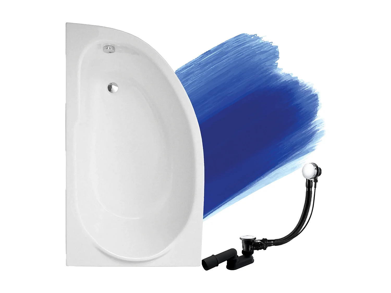 Hoekbad MIKI 145x85 links | Afvoer & voeten GRATIS!