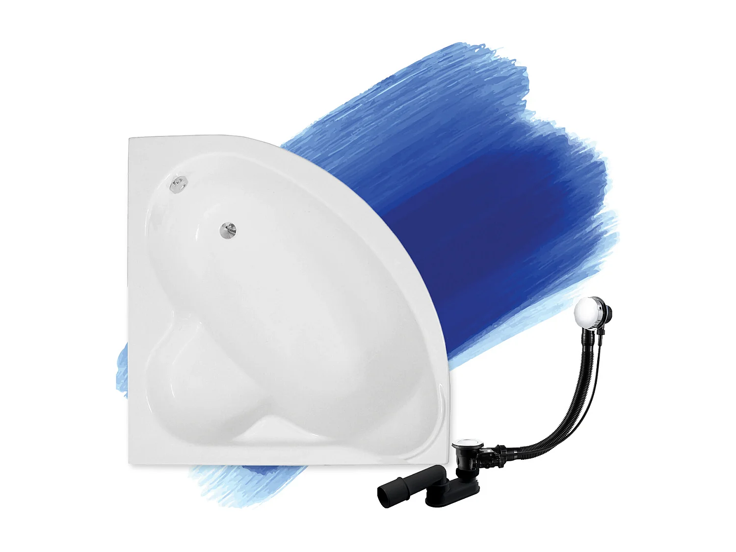 Hoekbad STANDARD 120x120 | Afvoer & poten GRATIS!