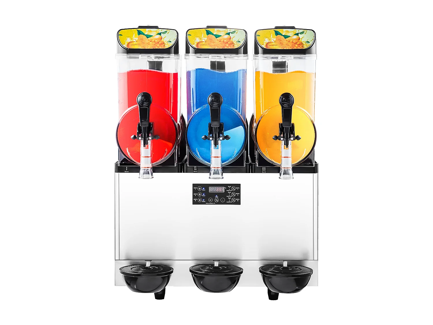 Granietmachine SucceBuy, 3 Reservoirs van 15 L, RVS, Verkoopmachine voor Koude Dranken, voor Huis, Restaurants, Cafés, Bars