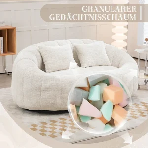 Grote relaxfauteuil met hoge rugleuning, gestoffeerd, chenillestof, beige, schuimvulling (150x95x63cm) Grote relaxfauteuil met hoge rugleuning, gestoffeerd, chenillestof, beige, schuimvulling (150x95x63cm)