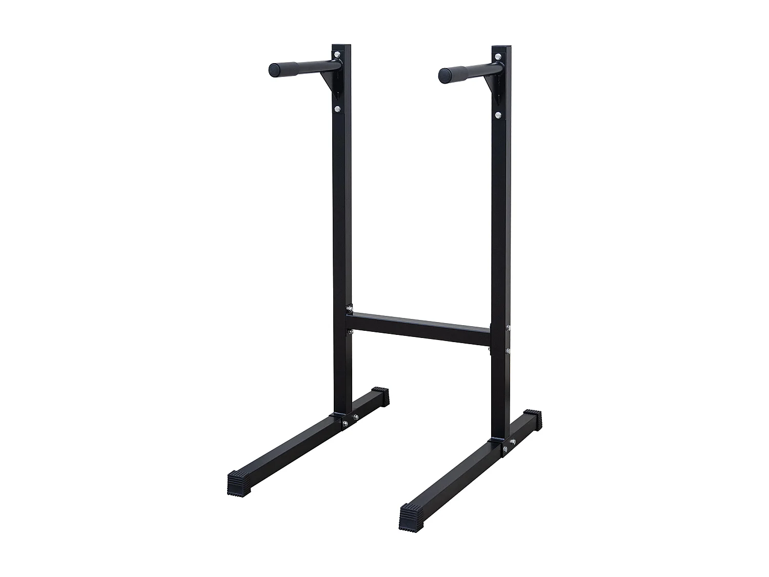 Heavy Dip Bar, multifunctioneel trainingsstation, versterkt staal, zwart, met schuimrubberen handgrepen (101 x 67,3 x 135,9 cm)