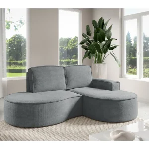 Hoekbank MOLLY Zonder Slaapfunctie – Halfrond, Curio-Bouclé-Stof, Met Losse Rugkussens, Zachte Bouclé-Bekleding, 210x157x88 cm, Rechterzijde Grijs Hoekbank MOLLY Zonder Slaapfunctie – Halfrond, Curio-Bouclé-Stof, Met Losse Rugkussens, Zachte Bouclé-Bekleding, 210x157x88 cm, Rechterzijde Grijs
