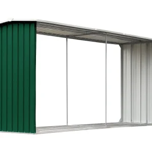 Grydel Haardhoutschuur 330x92x153 cm gegalvaniseerd staal groen Grydel Haardhoutschuur 330x92x153 cm gegalvaniseerd staal groen