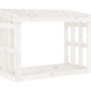 Giarre Haardhoutrek 108×64,5×77 cm massief grenenhout wit Giarre Haardhoutrek 108×64,5×77 cm massief grenenhout wit