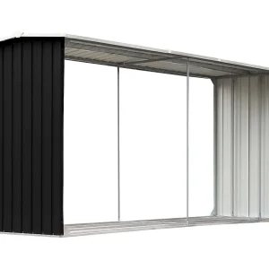 Grydel Haardhoutschuur 330x92x153 cm gegalvaniseerd staal antraciet Grydel Haardhoutschuur 330x92x153 cm gegalvaniseerd staal antraciet