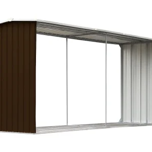 Grydel Haardhoutschuur 330x92x153 cm gegalvaniseerd staal bruin Grydel Haardhoutschuur 330x92x153 cm gegalvaniseerd staal bruin