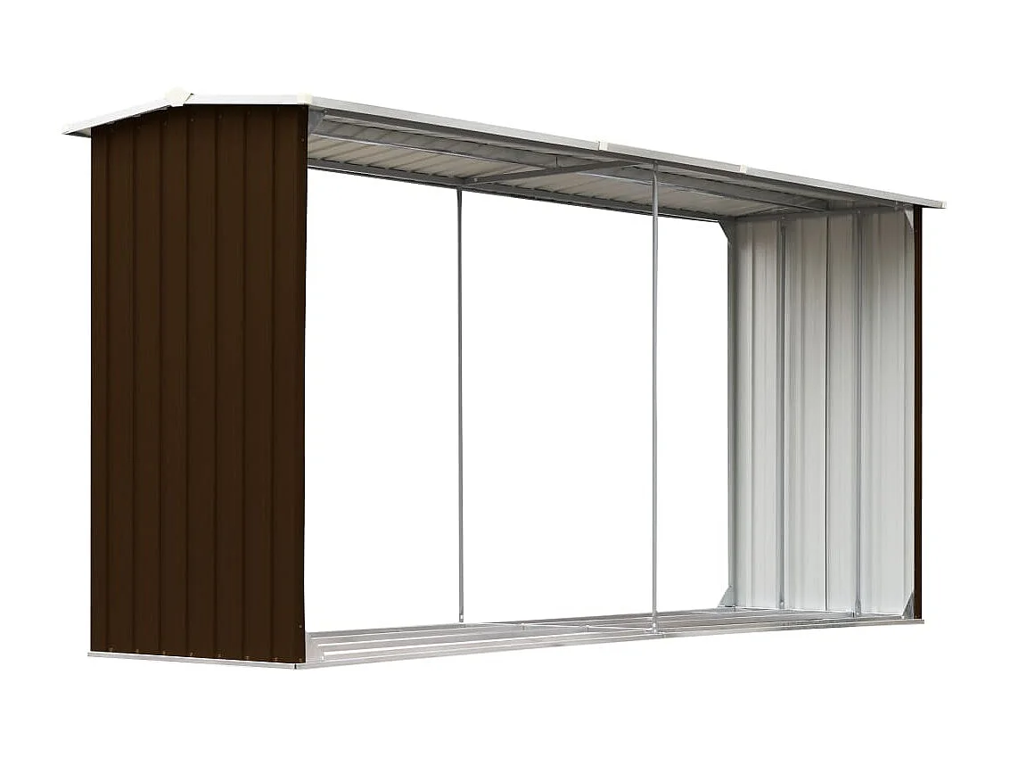 Grydel Haardhoutschuur 330x92x153 cm gegalvaniseerd staal bruin