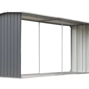 Grydel Haardhoutschuur 330x92x153 cm gegalvaniseerd staal grijs Grydel Haardhoutschuur 330x92x153 cm gegalvaniseerd staal grijs