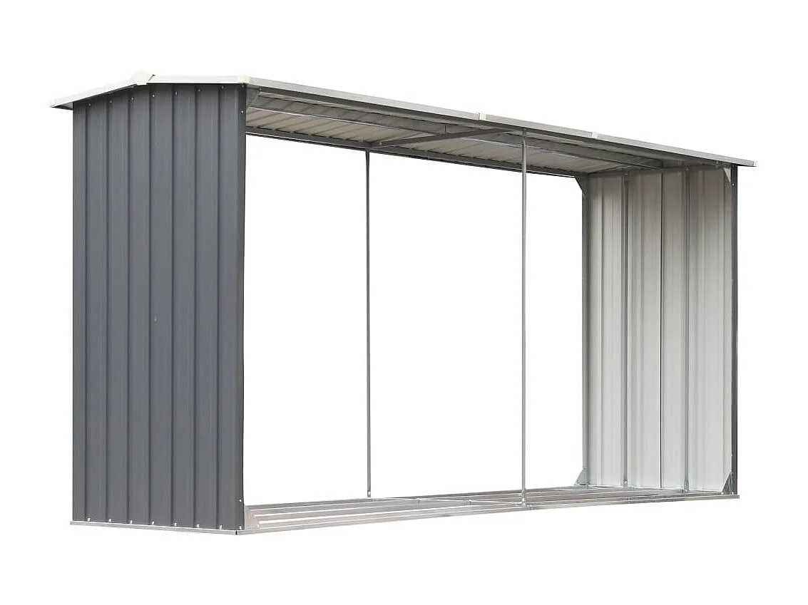 Grydel Haardhoutschuur 330x92x153 cm gegalvaniseerd staal grijs