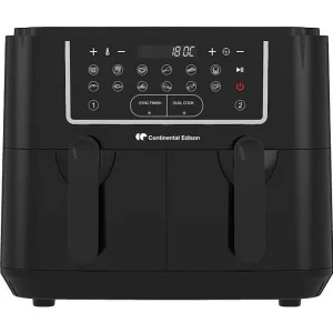 Heteluchtfriteuse Zonder Olie 9L Dubbele Manden 2400W Zwart Continental Edison