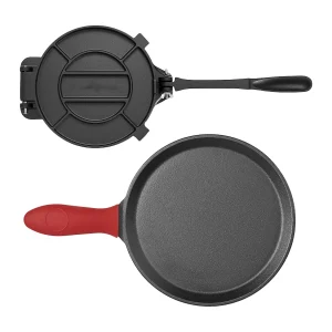 Heavy Duty Gietijzeren Tortillapers SucceBuy, 20 cm Chapatimaker, met Handvat en 100 Bakpapiertjes, voor Tortilla's Heavy Duty Gietijzeren Tortillapers SucceBuy, 20 cm Chapatimaker, met Handvat en 100 Bakpapiertjes, voor Tortilla's