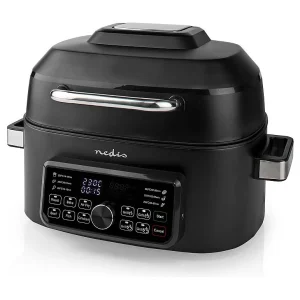 Heteluchtfriteuse Nedis KAAFG600BK 6L 1600W Zwart – Multifunctionele Airfryer-Grill XL