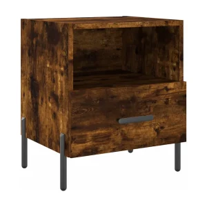 Gilda Nachtkastje 40x35x47,5 cm bewerkt hout gerookt eikenkleurig Gilda Nachtkastje 40x35x47,5 cm bewerkt hout gerookt eikenkleurig