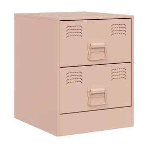 Groton Nachtkastje 34,5x39x44 cm staal roze Groton Nachtkastje 34,5x39x44 cm staal roze