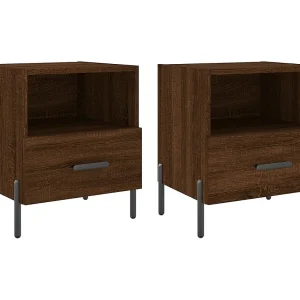 Gilda Nachtkastjes 2 st 40x35x47,5 cm bewerkt hout bruin eikenkleur Gilda Nachtkastjes 2 st 40x35x47,5 cm bewerkt hout bruin eikenkleur