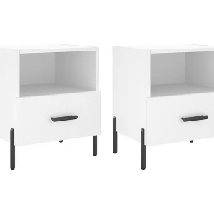 Gilda Nachtkastjes 2 st 40x35x47,5 cm bewerkt hout wit Gilda Nachtkastjes 2 st 40x35x47,5 cm bewerkt hout wit