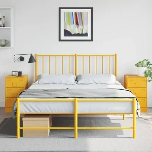 Hereford Nachtkastjes 2 st 34,5x39x62 cm staal mosterdgeel Hereford Nachtkastjes 2 st 34,5x39x62 cm staal mosterdgeel