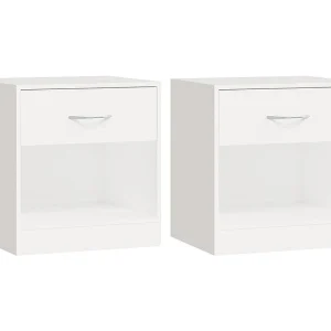 Gralina Nachtkastje met 1 lade wit 2 st Gralina Nachtkastje met 1 lade wit 2 st