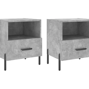 Gilda Nachtkastjes 2 st 40x35x47,5 cm bewerkt hout betongrijs Gilda Nachtkastjes 2 st 40x35x47,5 cm bewerkt hout betongrijs