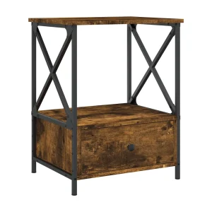 Hilda Nachtkastje 50x41x65 cm bewerkt hout gerookt eikenkleurig Hilda Nachtkastje 50x41x65 cm bewerkt hout gerookt eikenkleurig