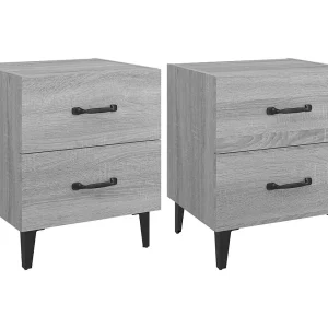 Higginsville Nachtkastjes 2 st 40x35x47,5 cm grijs sonoma eikenkleurig Higginsville Nachtkastjes 2 st 40x35x47,5 cm grijs sonoma eikenkleurig