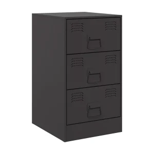 Hereford Nachtkastje 34,5x39x62 cm staal zwart Hereford Nachtkastje 34,5x39x62 cm staal zwart
