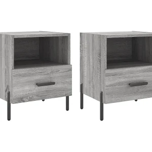 Gilda Nachtkastjes 2 st 40x35x47,5 cm bewerkt hout grijs sonoma eiken Gilda Nachtkastjes 2 st 40x35x47,5 cm bewerkt hout grijs sonoma eiken