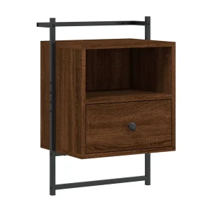 Gina Sofie Nachtkastje wandgemonteerd 40x30x61 cm hout bruin eikenkleur Gina Sofie Nachtkastje wandgemonteerd 40x30x61 cm hout bruin eikenkleur
