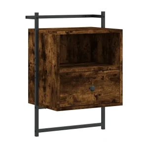 Gina Sofie Nachtkastje wandgemonteerd 40x30x61 cm hout gerookt eikenkleur Gina Sofie Nachtkastje wandgemonteerd 40x30x61 cm hout gerookt eikenkleur