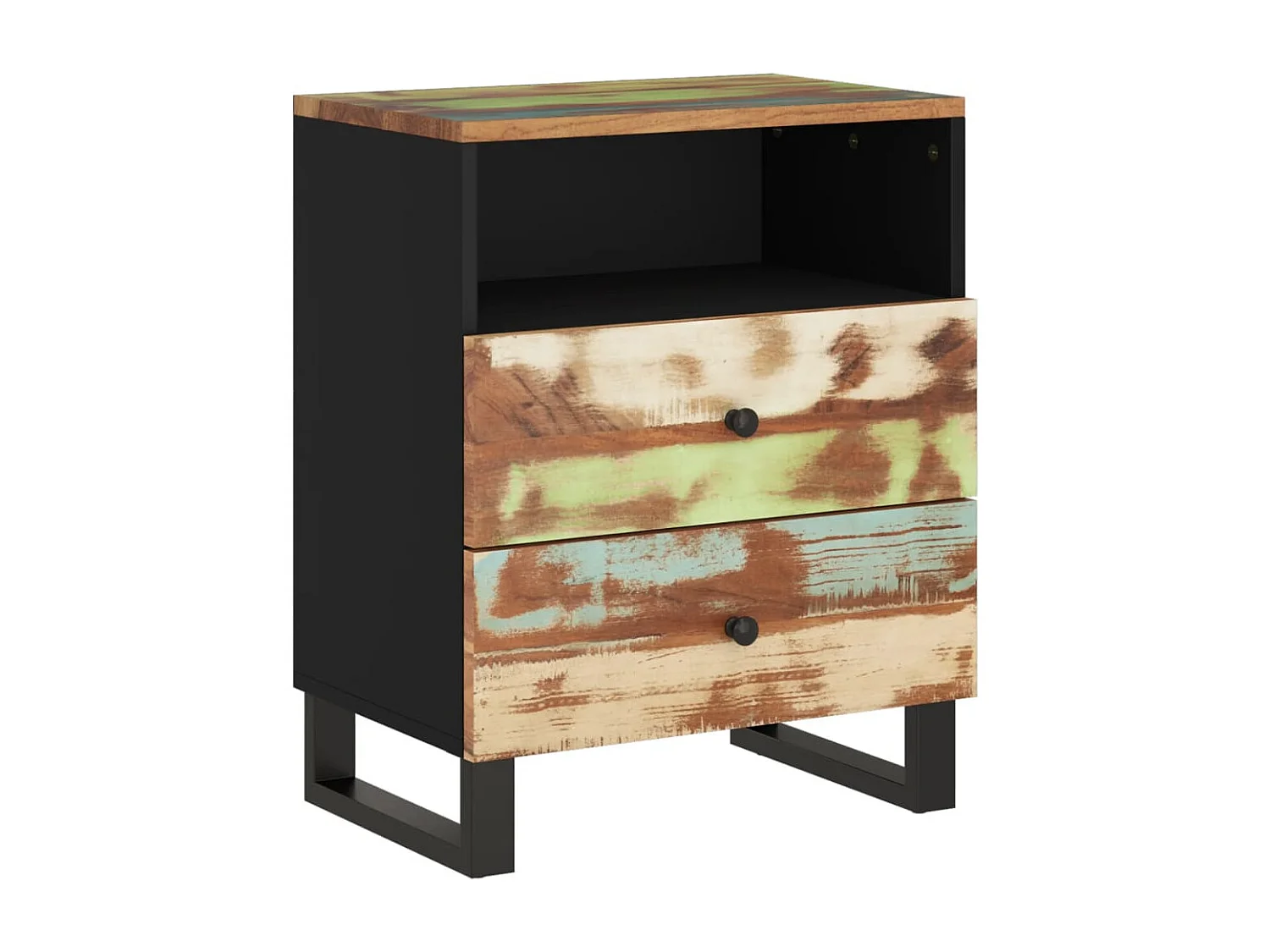Glynnor Nachtkastje 50x33x62 cm massief gerecycled hout en bewerkt hout