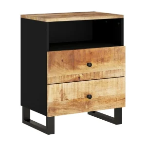 Glynnor Nachtkastje 50x33x62 cm massief mangohout en bewerkt hout Glynnor Nachtkastje 50x33x62 cm massief mangohout en bewerkt hout