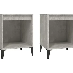 Hartford  Nachtkastjes 2 st 40x35x50 cm betongrijs