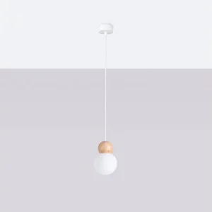Hanglamp PEKKA Scandinavisch van – 1 lichtbronnen – L.11 x H.124 cm – wit/natuurlijk hout Hanglamp PEKKA Scandinavisch van – 1 lichtbronnen – L.11 x H.124 cm – wit/natuurlijk hout