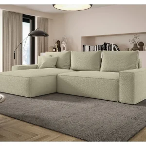 HOEKBANK MONA met slaapfunctie QUELLE 06 Beige Links L-vorm bank met opbergruimte, slaapbank, woonkamerbank HOEKBANK MONA met slaapfunctie QUELLE 06 Beige Links L-vorm bank met opbergruimte, slaapbank, woonkamerbank
