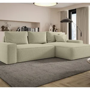HOEKBANK MONA met slaapfunctie QUELLE 06 Beige Rechts L-vorm bank met opbergruimte, slaapbank, woonkamerbank HOEKBANK MONA met slaapfunctie QUELLE 06 Beige Rechts L-vorm bank met opbergruimte, slaapbank, woonkamerbank